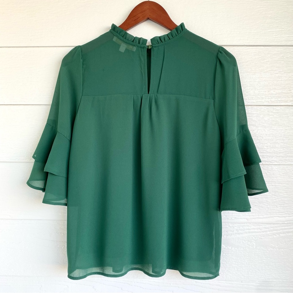 Monteau Los Angeles Women’s Green Blouse Size M - Picture 2 of 7